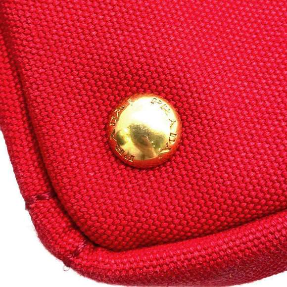 Prada Tote Handbag Canapa Canvas Red - Picture 8 of 12